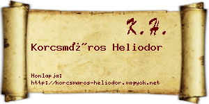 Korcsmáros Heliodor névjegykártya